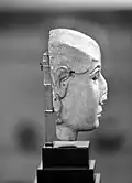 The Mask of Warka at the Iraq Museum in Baghdad, in profile