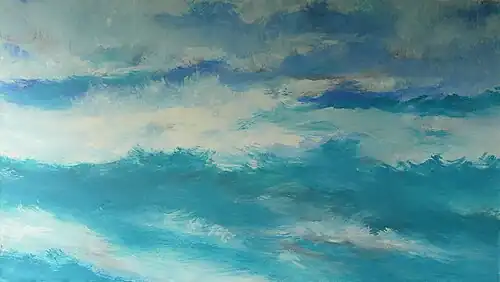 The Sea IV 2012, oil on canvas, 101 × 182 cm, painted in Vanuatu