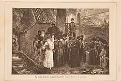 The Tashlich, print (newspaper clipping) from a painting by W. Stryowski, 1876, in the collection of the Jewish Museum of Switzerland.