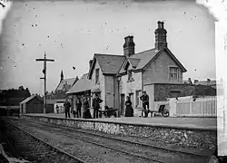 The railway station in 1875