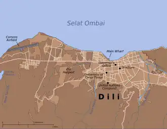 Map showing the built-up area of the city