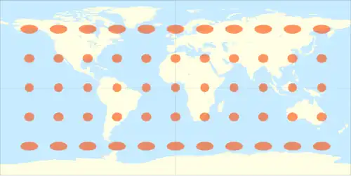 Image 24The equidistant projection with Tissot's indicatrix of deformation (from Scale (map))