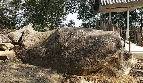 The bedrock gayal in Tlangpi, 2015.