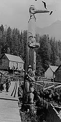 Tlingit totem pole in Ketchikan, Alaska, c. 1901