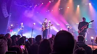 Tokyo Police Club performing at History in 2024. From left to right: Josh Hook, David Monks, Greg Alsop, Graham Wright