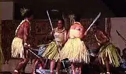 Men and women sticks exchanged