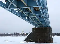 under the railway bridge