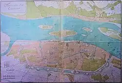 Wash drawing attributed to Tonon de Rochefou around 1680: some bastions are unfinished.