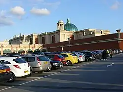 A view of the cinema level with ashlar walls
