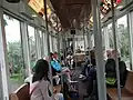 On board the tram with a full passenger load