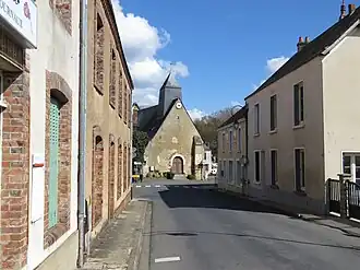 The church of Saint-Martin seen from the rue des Rosiers
