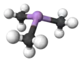 Ball and stick model of trimethylarsine
