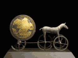 Trundholm sun chariot; Nordic Bronze Age, c. 14th century BCE; National Museum of Denmark, Copenhagen