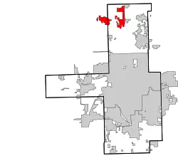 Location of within Tulsa County, and the state of Oklahoma