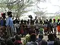 Traditional Turkana dance being presented by local schoolchildren.