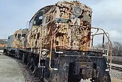 US Army ALCO RSD-1 in derelict condition (on the exterior, the locomotive is operational)