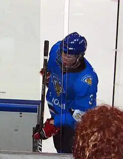 Henri Auvinen pictured playing for Finland Under 18's ice hockey team