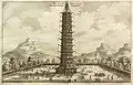 Early European illustration of the Porcelain Tower, from An embassy from the East-India Company (1665) by Johan Nieuhof
