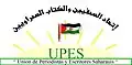 Logo of the "Unión de Periodistas y Escritores Saharauis" (UPES) (in English: Sahrawi Journalists and Writers Union), an UGTSARIO branch founded in 1980.[7]