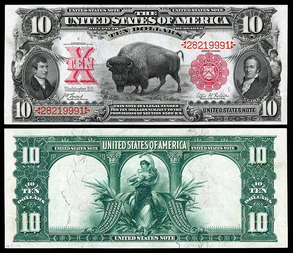 Lewis and Clark were honored (along with the American bison) on the Series of 1901 $10 Legal Tender