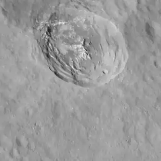 Unnamed crater with hollows west of Shevchenko crater
