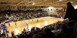 Interior of the Utena Arena during a basketball game