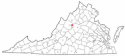 Location of Crimora, Virginia
