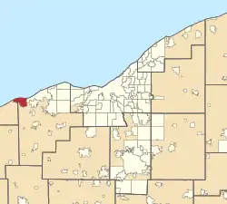 Location of Vermilion in Greater Cleveland