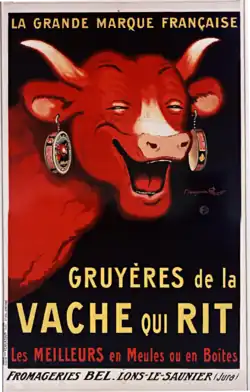Poster by Benjamin Rabier for "La Vache qui Rit" cheese, made in 1926.