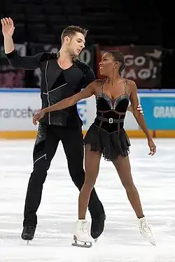 Vanessa James and Morgan Ciprès at the 2016 Trophée de France