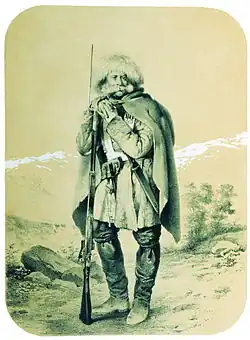 Soldier of the Separate Caucasian Corps, drawing by V. F. Timm, period 1851-1862.