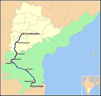 Venkatadri Express Route map