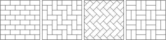 Four tessellations used in laying