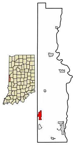 Location of St. Bernice in Vermillion County, Indiana.