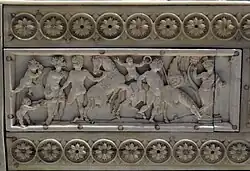 Panel detail with Bellerophon and Pegasus.