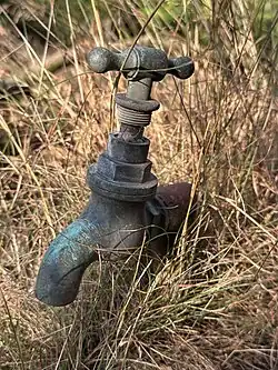 An original Victorian-era garden tap.
