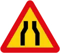Road narrows