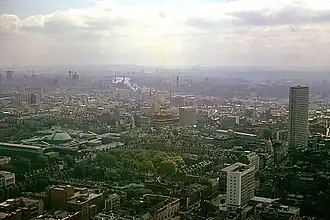 View of the British Museum and the River Thames from the BT Tower, 1966