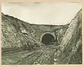 Western entrance to a tunnel on the Amur Railway during construction