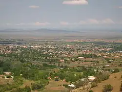 View of Taos from mountain trail