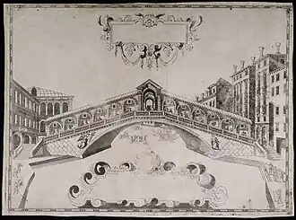 A view of the bridge from an untitled 16th century Italian print