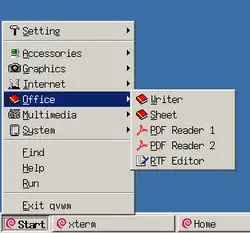 Applications menu type 1.