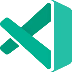 An orange version of the Visual Studio Code logo