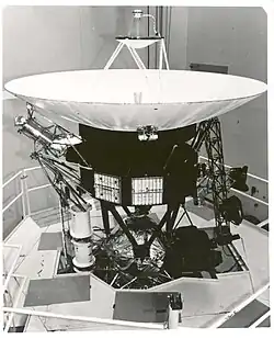 Voyager 2 spacecraft. The HGA (a parabolic antenna) is the large bowl-shaped object.