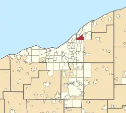 Location of Willoughby Hills in Greater Cleveland