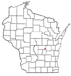 Location of Aurora, Waushara County, Wisconsin