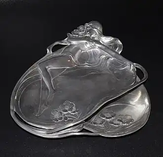 WMF Jugendstil pewter dish. Design no.232. c.1906