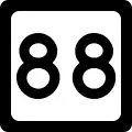 West Virginia Route 88 marker