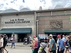 Main entrance signage and relief of Seal of Minnesota imagery