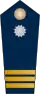 Blue epaulette with a silver button and 3 small golden stripes